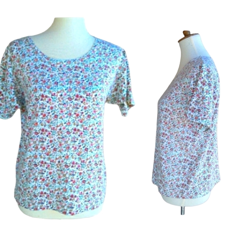 1980's Forenza Floral Short Sleeve Tee‎ Shirt